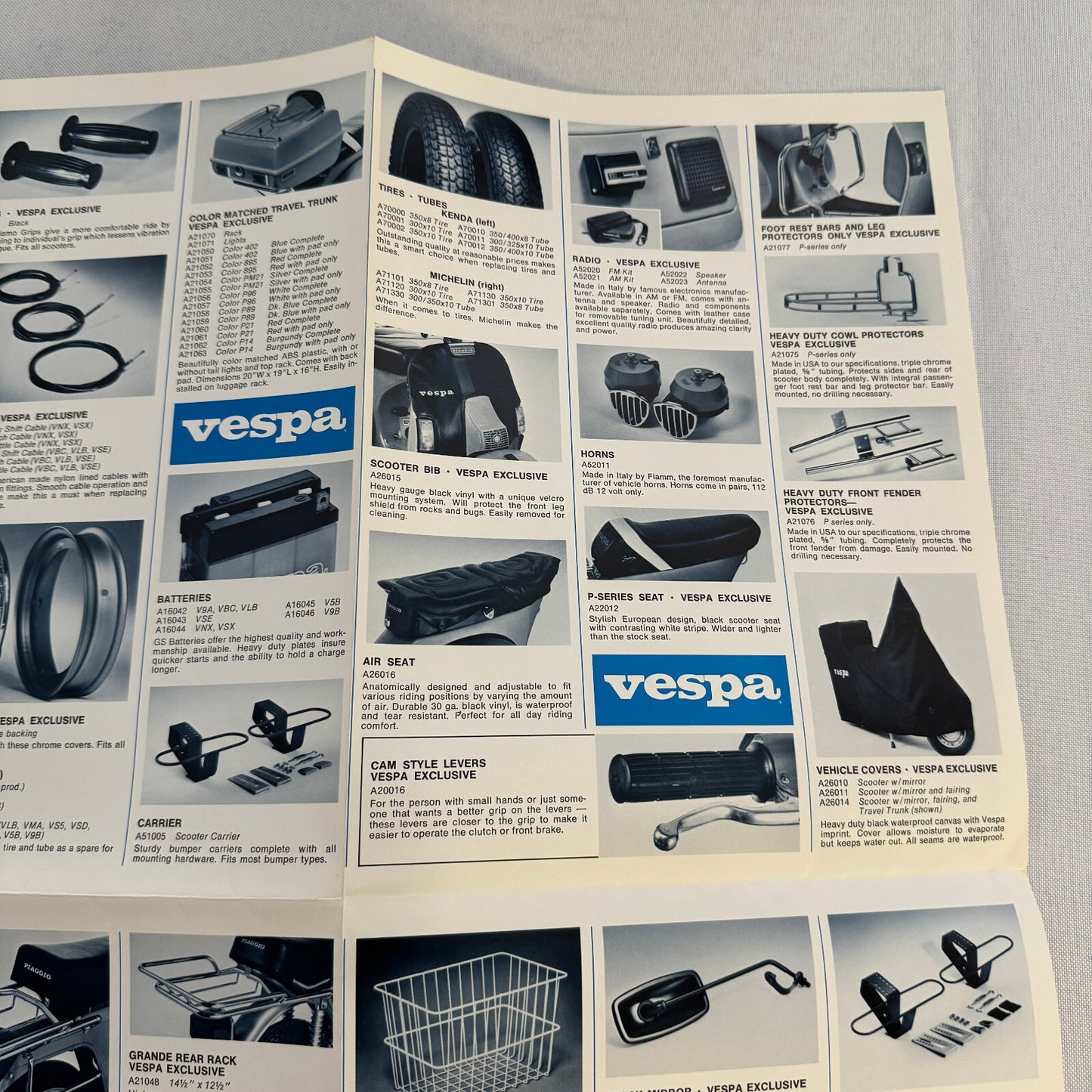 1980 Vespa Scooter and Moped ACCESSORIES Sales Brochure Catalog