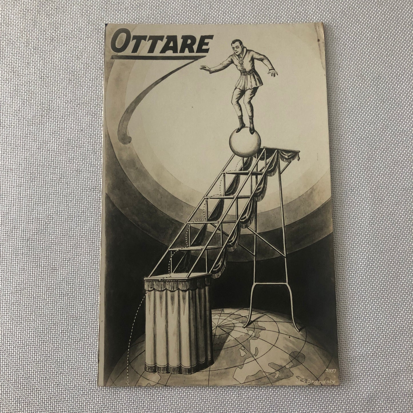 Circus Performer Balancing Act Postcard Post Card Vintage Ottare