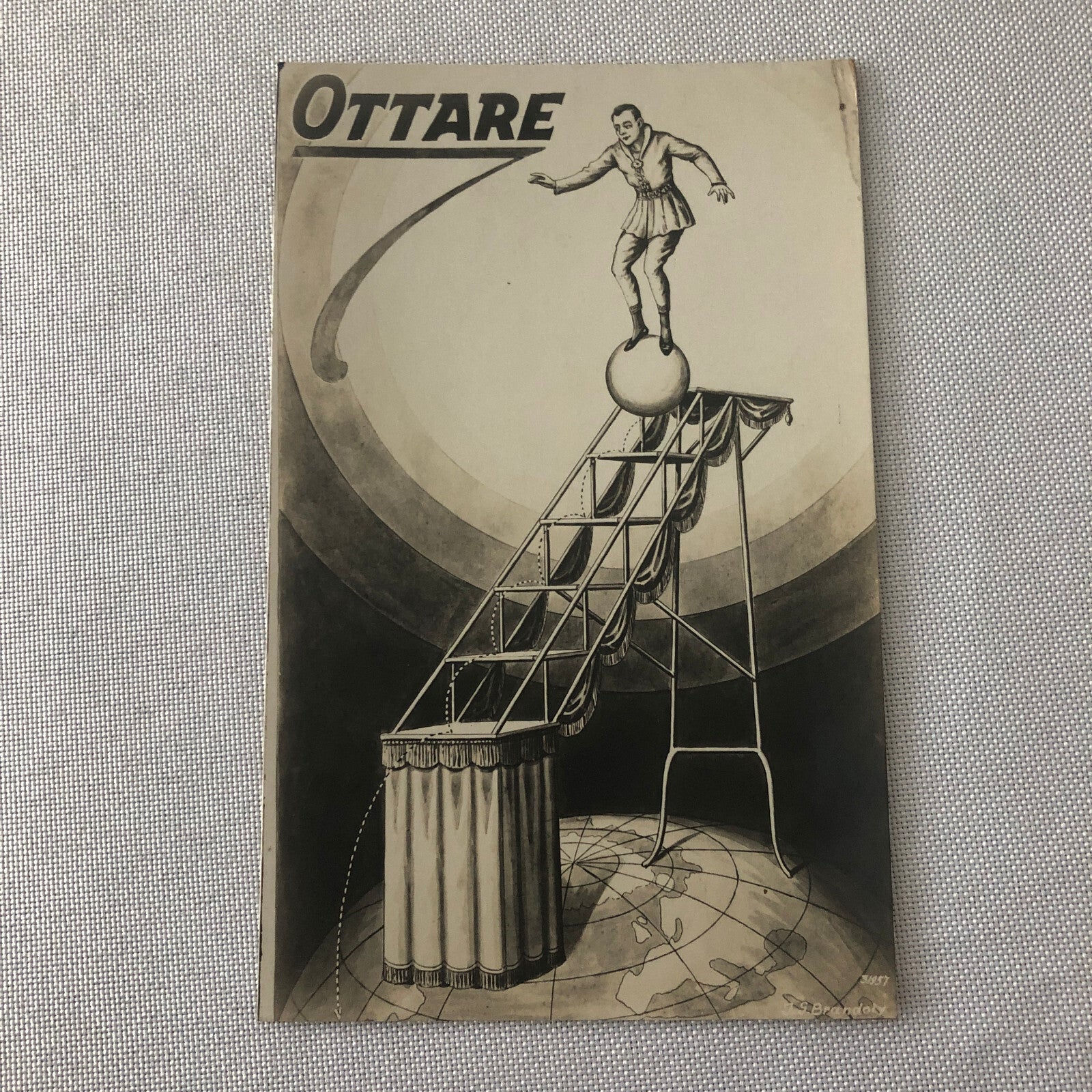 Circus Performer Balancing Act Postcard Post Card Vintage Ottare