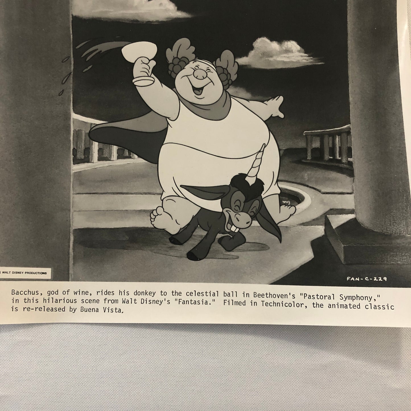 Walt Disney Fantasia Movie Film Press Photo Photograph Bacchus Beethoven