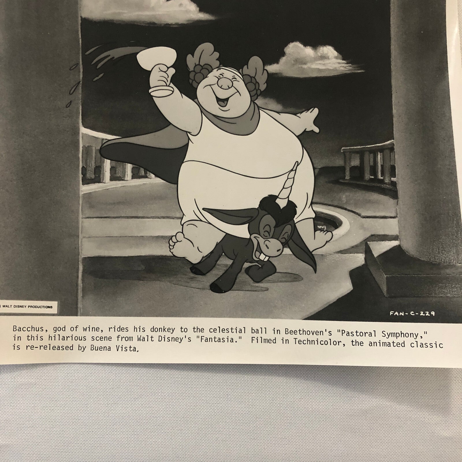 Walt Disney Fantasia Movie Film Press Photo Photograph Bacchus Beethoven