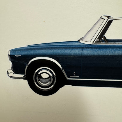 Pininfarina Peugeot 404 Convertible Concept Car Illustration Art Drawing Vintage