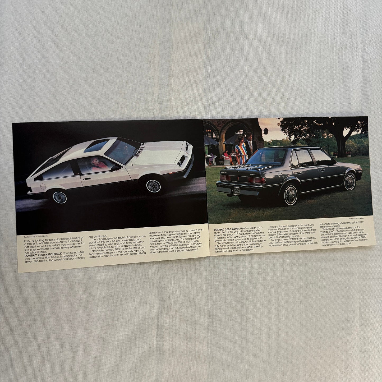 1983 Pontiac 2000 Car Sales Brochure Catalog Convertible Coupe Sedan Hatch Wagon