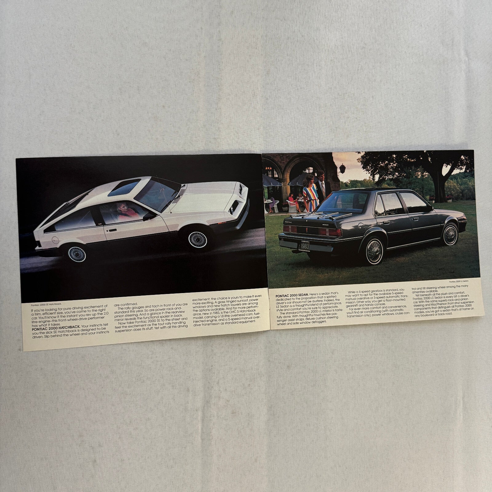 1983 Pontiac 2000 Car Sales Brochure Catalog Convertible Coupe Sedan Hatch Wagon