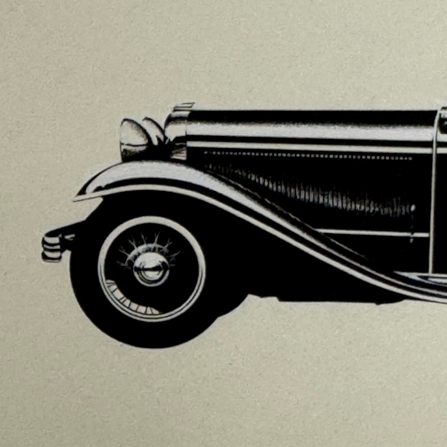 1931 N.A.G. V8 Sport Cabriolet Car Illustration Art Drawing Vintage Miniature