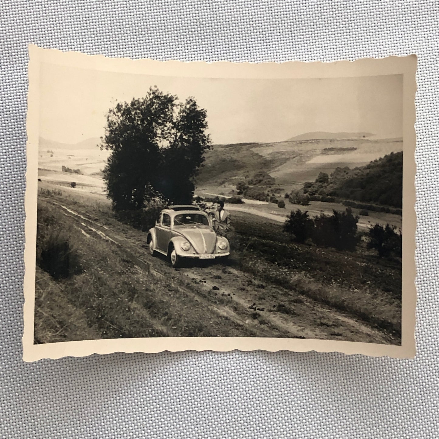 Vintage Photo Photograph Snapshot VW Volkswagen Beetle Bug Car