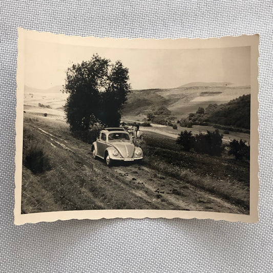 Vintage Photo Photograph Snapshot VW Volkswagen Beetle Bug Car