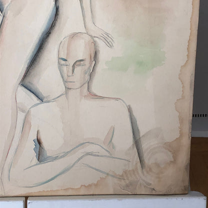 Vintage Painting Art Artwork Artist Arthur E Sudler Nude Woman Figures