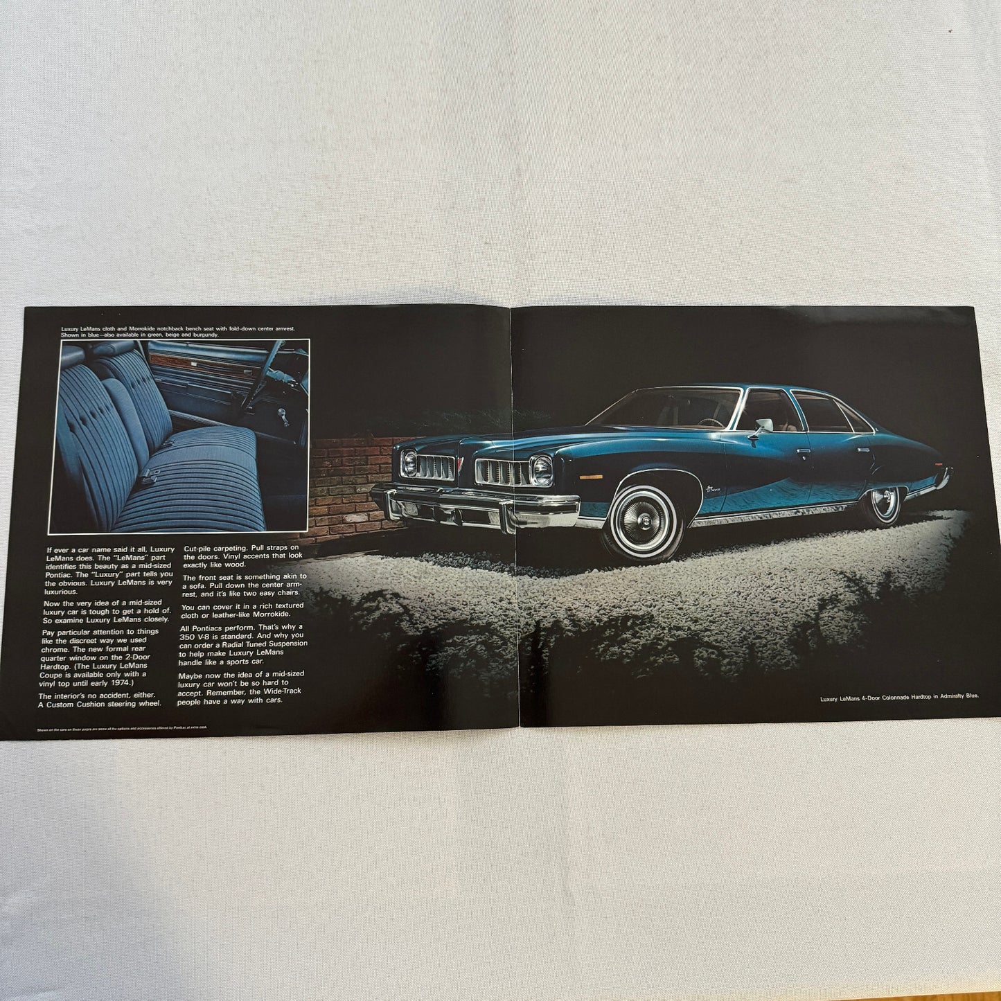 1974 Pontiac LeMans Car Sales Brochure Catalog Advertising