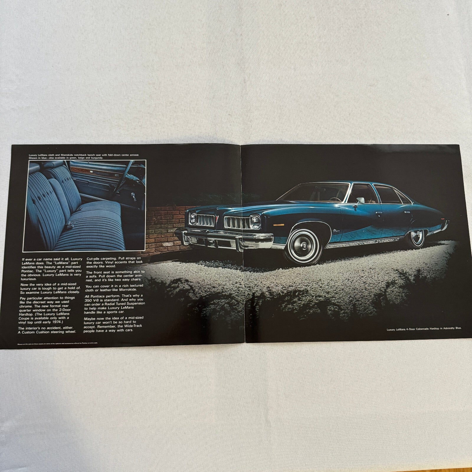 1974 Pontiac LeMans Car Sales Brochure Catalog Advertising