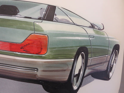 BMW E31 8 Series Pre-Production Design Drawing Sketch Art KAPITZA 1985 850Ci 840