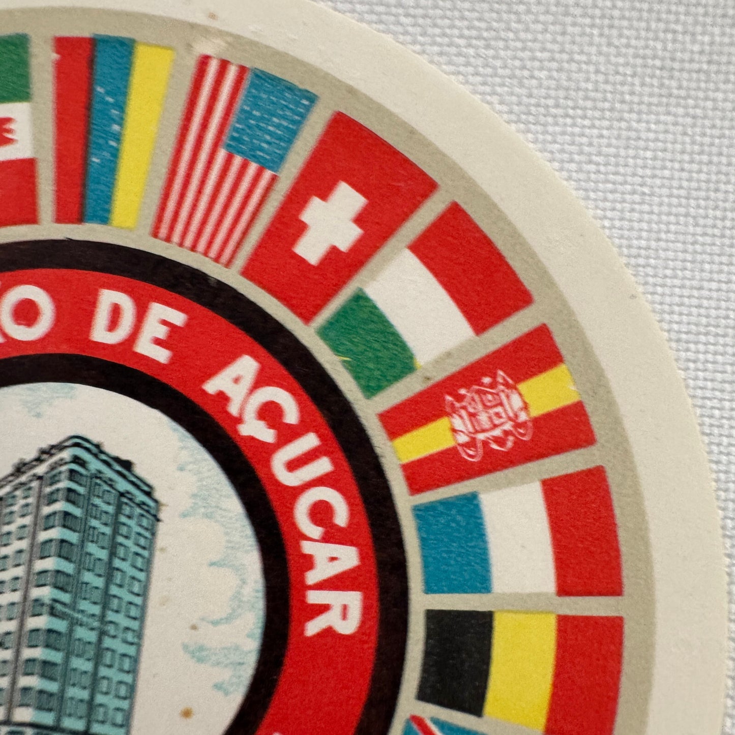 Vintage Travel Luggage Label Sao Paulo Brazil Brazilian Hotel Pao de Acucar