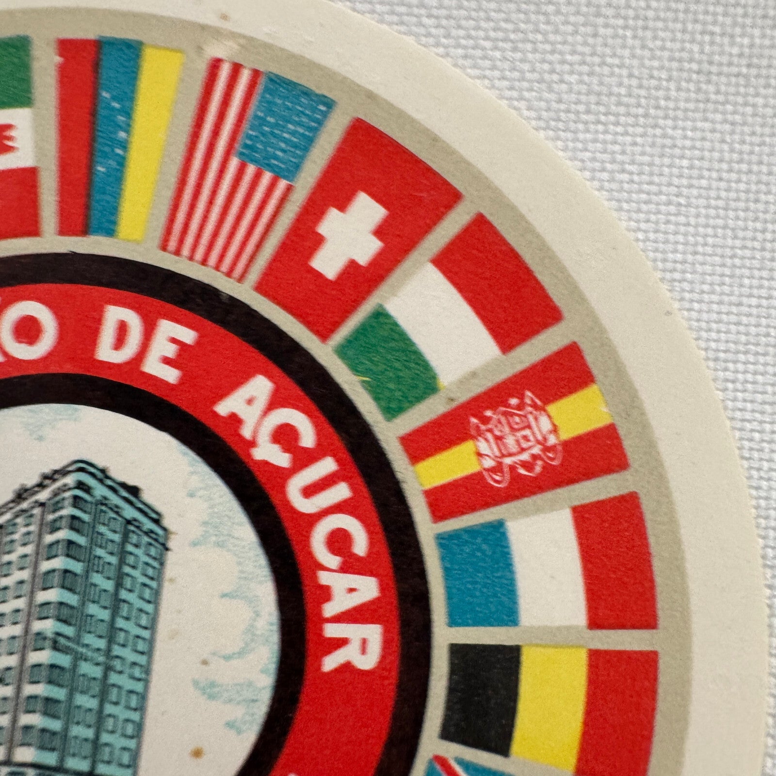 Vintage Travel Luggage Label Sao Paulo Brazil Brazilian Hotel Pao de Acucar