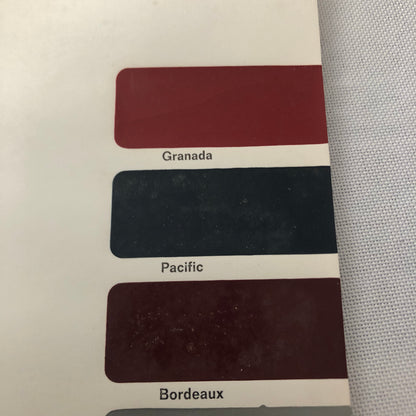 1965 BMW Car Dupont Paint Chip Color Sample Sheet