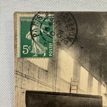 Vintage Zeppelin Airship Dirigible Postcard Post Card French Militay Paris