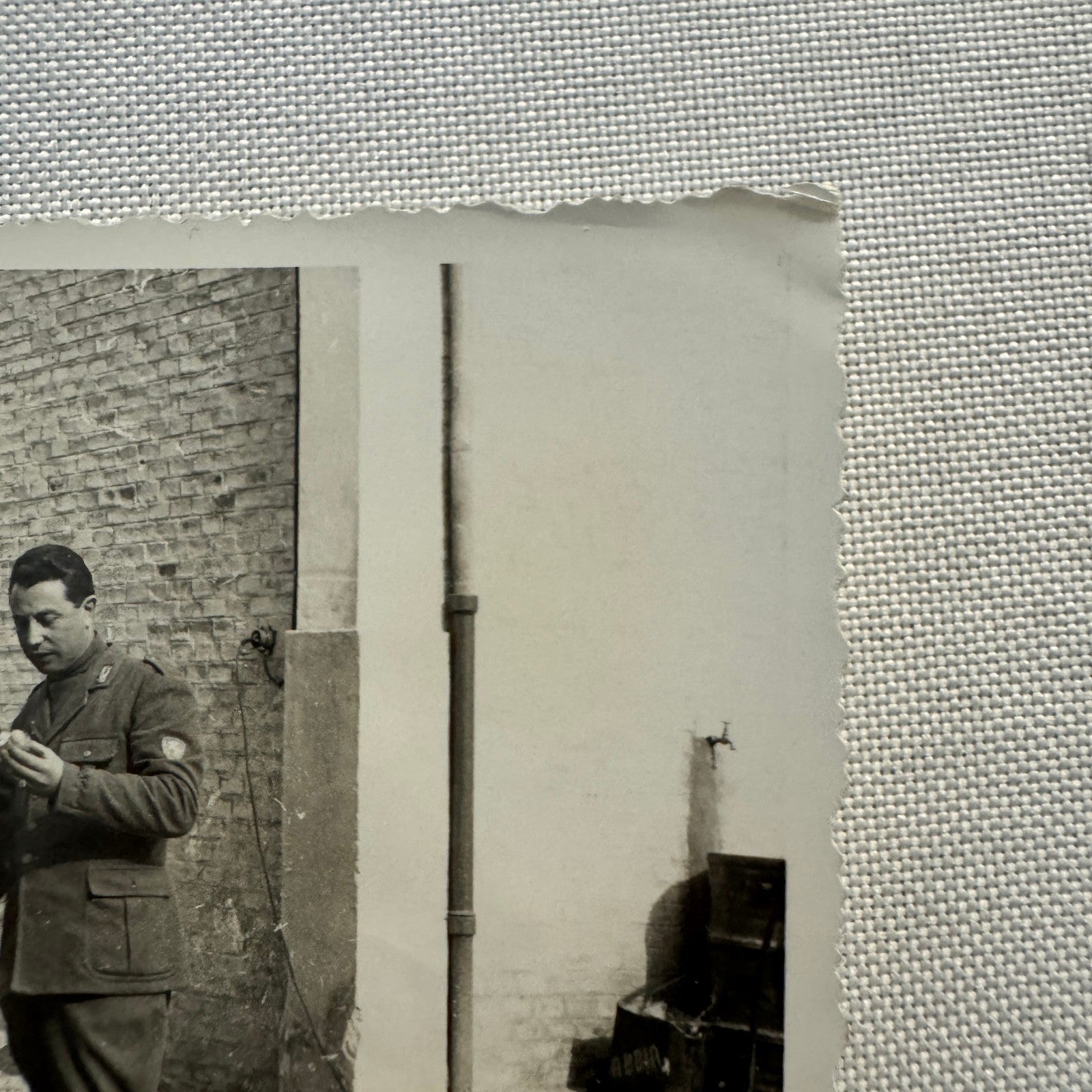 Vintage Photograph Photo Men in Military Uniform with Car Automobile