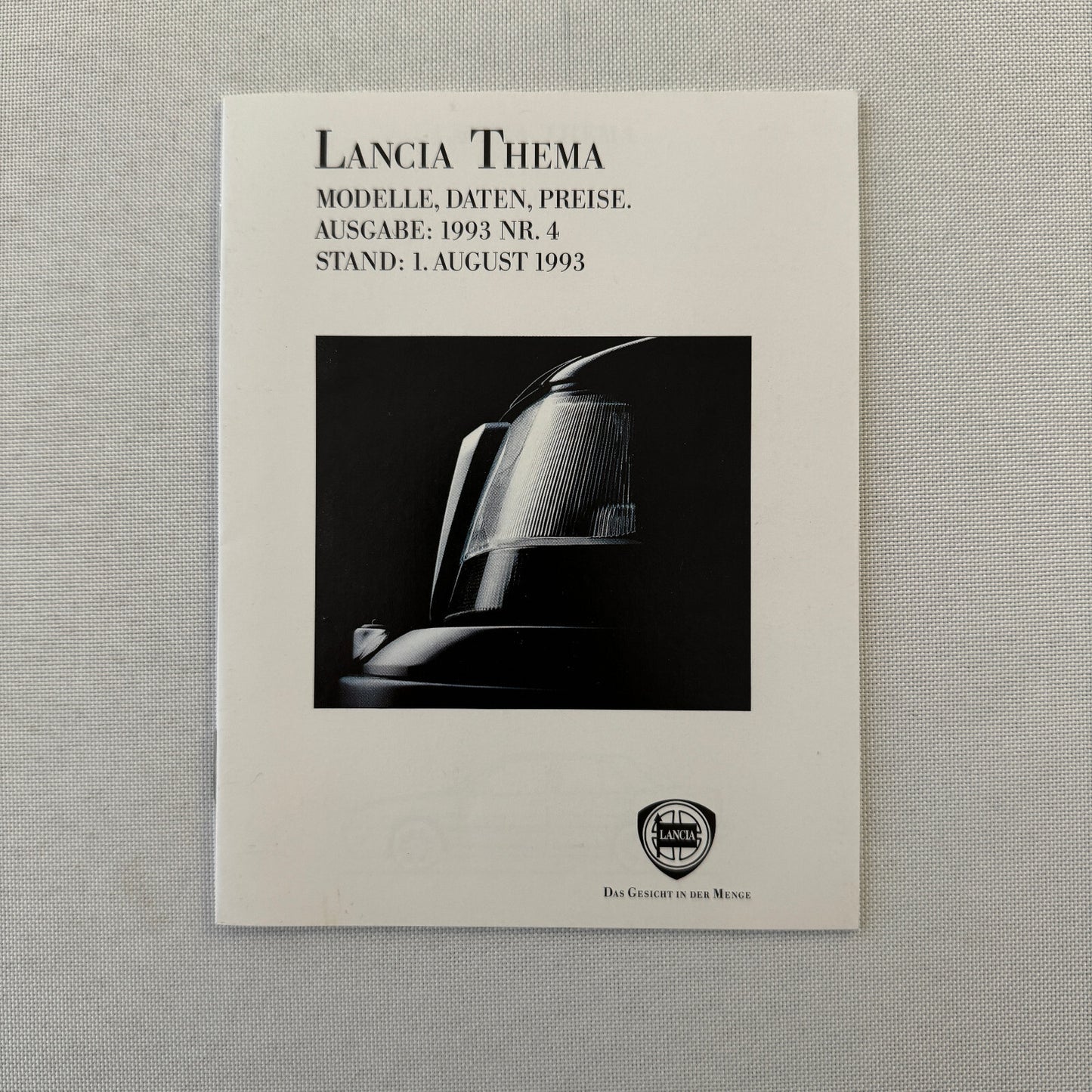 1993 Lancia Thema Technical Data Price List Brochure European German Text
