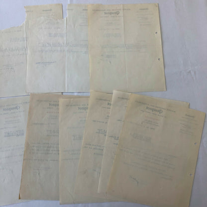 1948 - 1957 Peugeot Car Letter Letterhead Document Lot of 9 - FRENCH