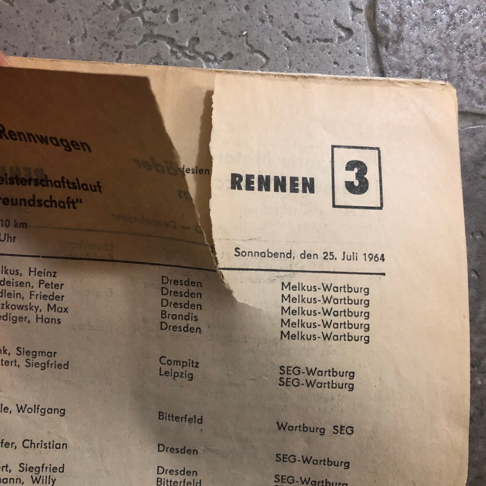 1964 Sachsenring Motorcycle Racing Grand Prix Race Program Book German