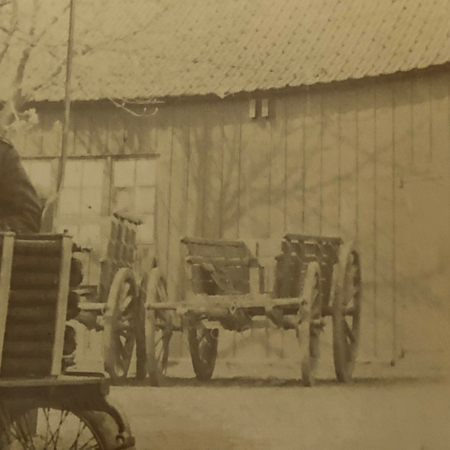 Antique Photo Photograph Print Men in Early Automobile Car Vehicle Italian ?
