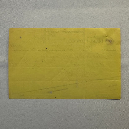1908 John Deere Plow Company Antique Document Receipt Invoice Farm Equipment