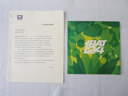 1967 Fiat Press Kit Brochure Photos 124 Station Wagon 124 Sedan - Canadian
