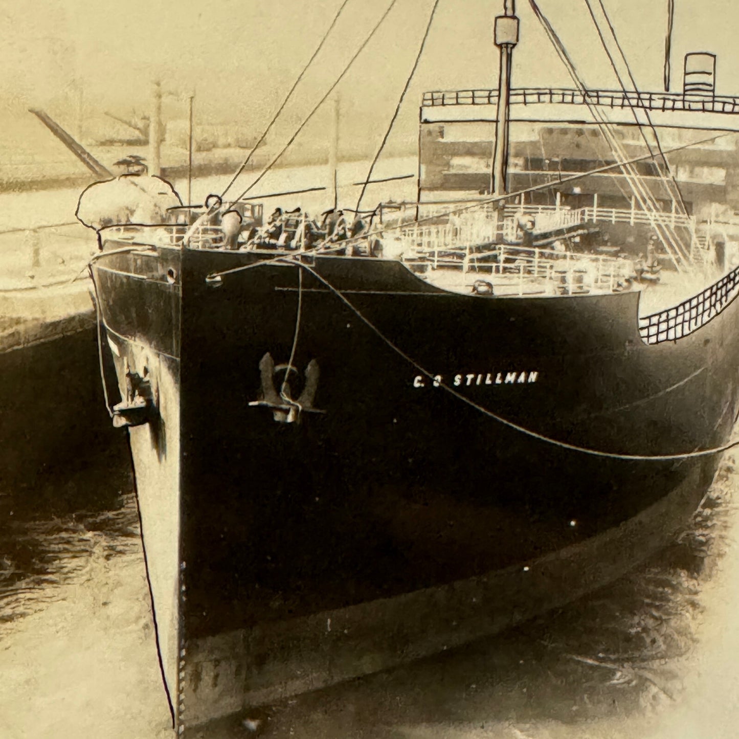 Vintage Boat Ship Photo Photograph CO Stillman C.O. Stillman Oil Tanker