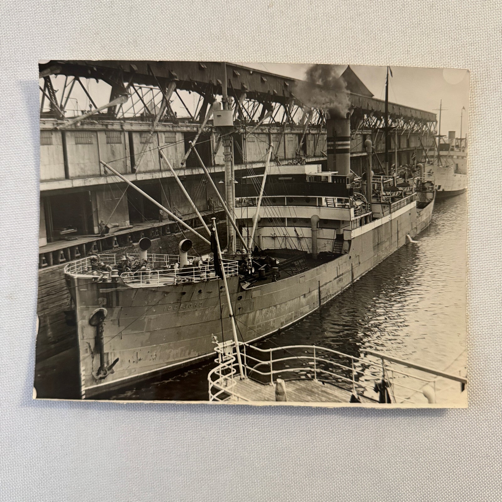 Vintage Ship Boat Photo Photograph Print Steamer Idefjord Montreal June 1931