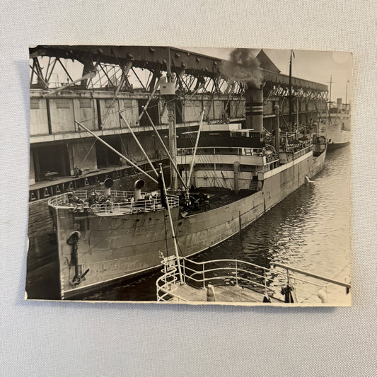 Vintage Ship Boat Photo Photograph Print Steamer Idefjord Montreal June 1931