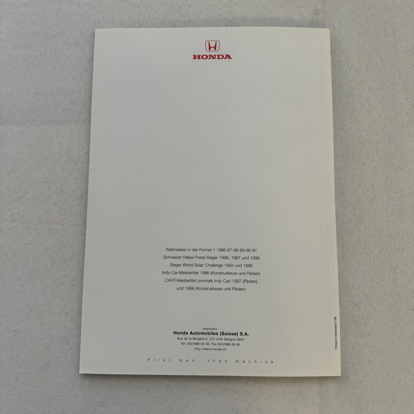 1999 Honda Legend Car Sales Brochure Catalog GERMAN Text European
