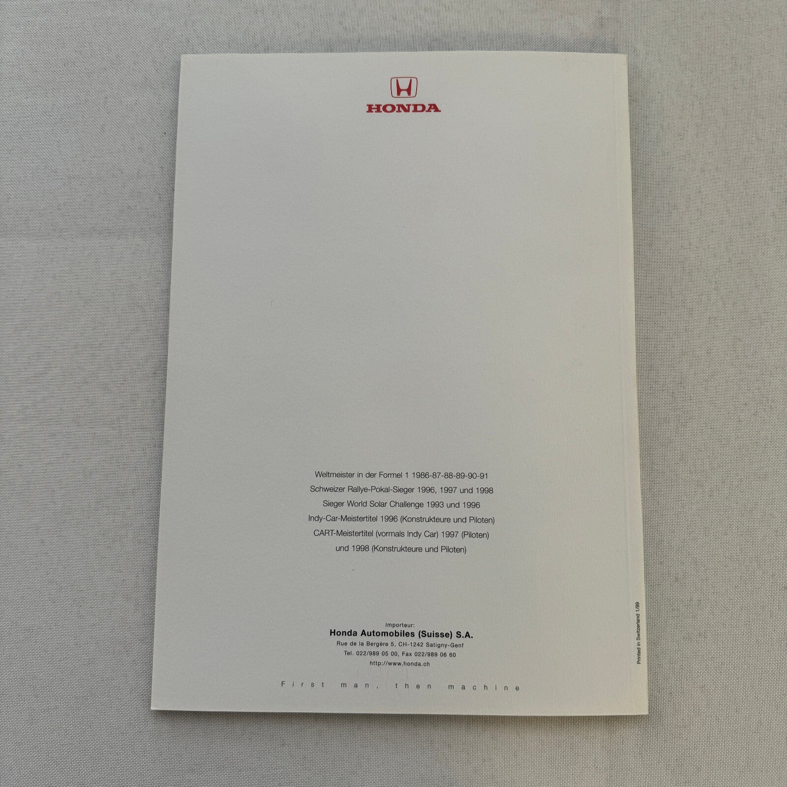 1999 Honda Legend Car Sales Brochure Catalog GERMAN Text European