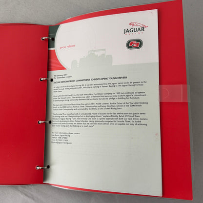 2001 Jaguar Racing Press Kit Formula 3 Formula One F1 Photos Eddie Irvine