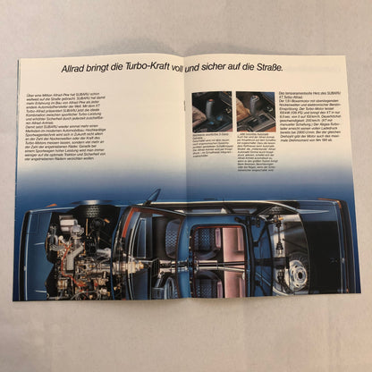 Subaru XT Turbo Car Sales Brochure Catalog Advertising German Text