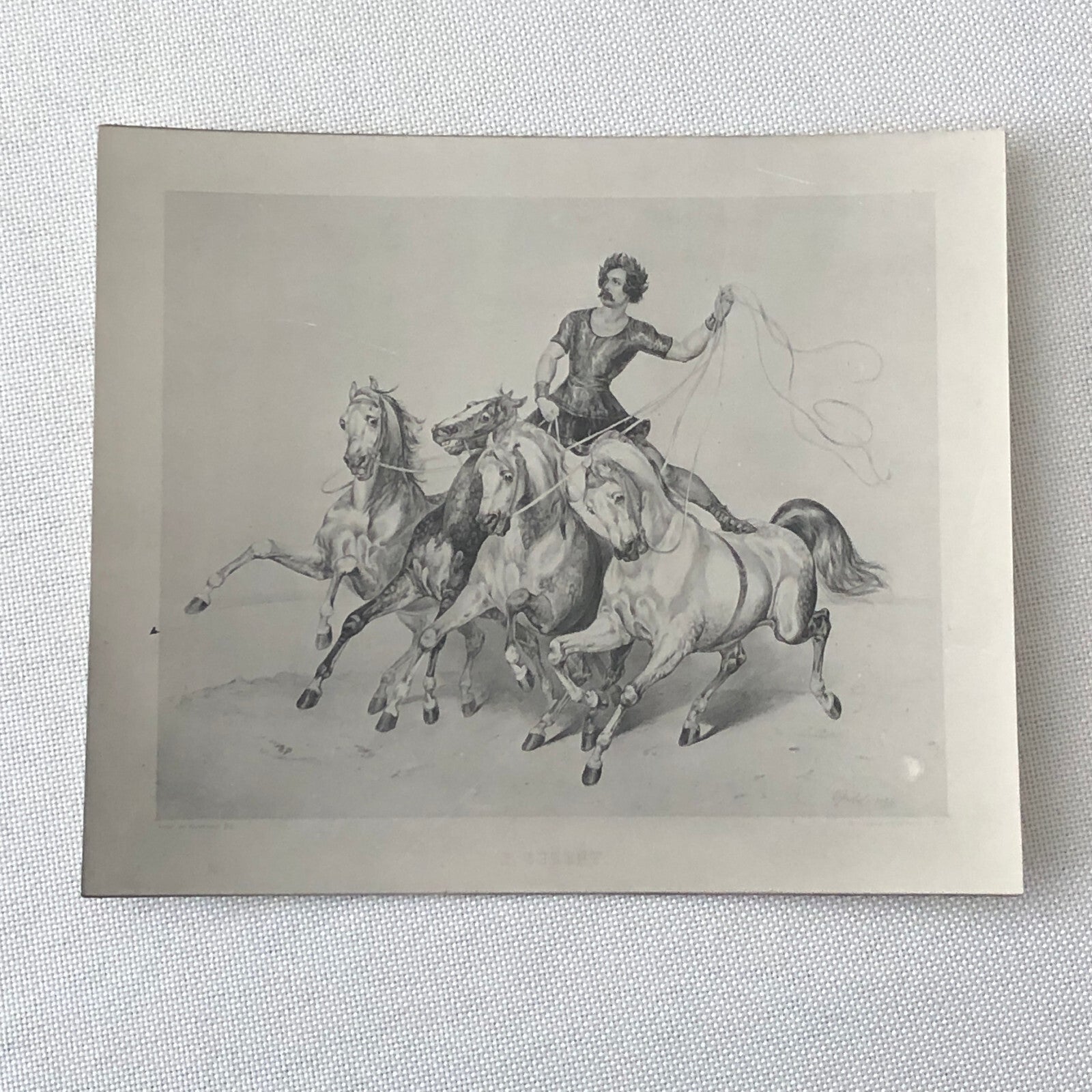 Vintage Photograph of Painting Man on Horse Horseback Ilustration Photo
