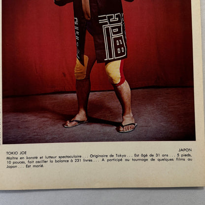 Vintage Wrestling Print Insert Tokio Joe Tokyo Joe Quebec French 1973