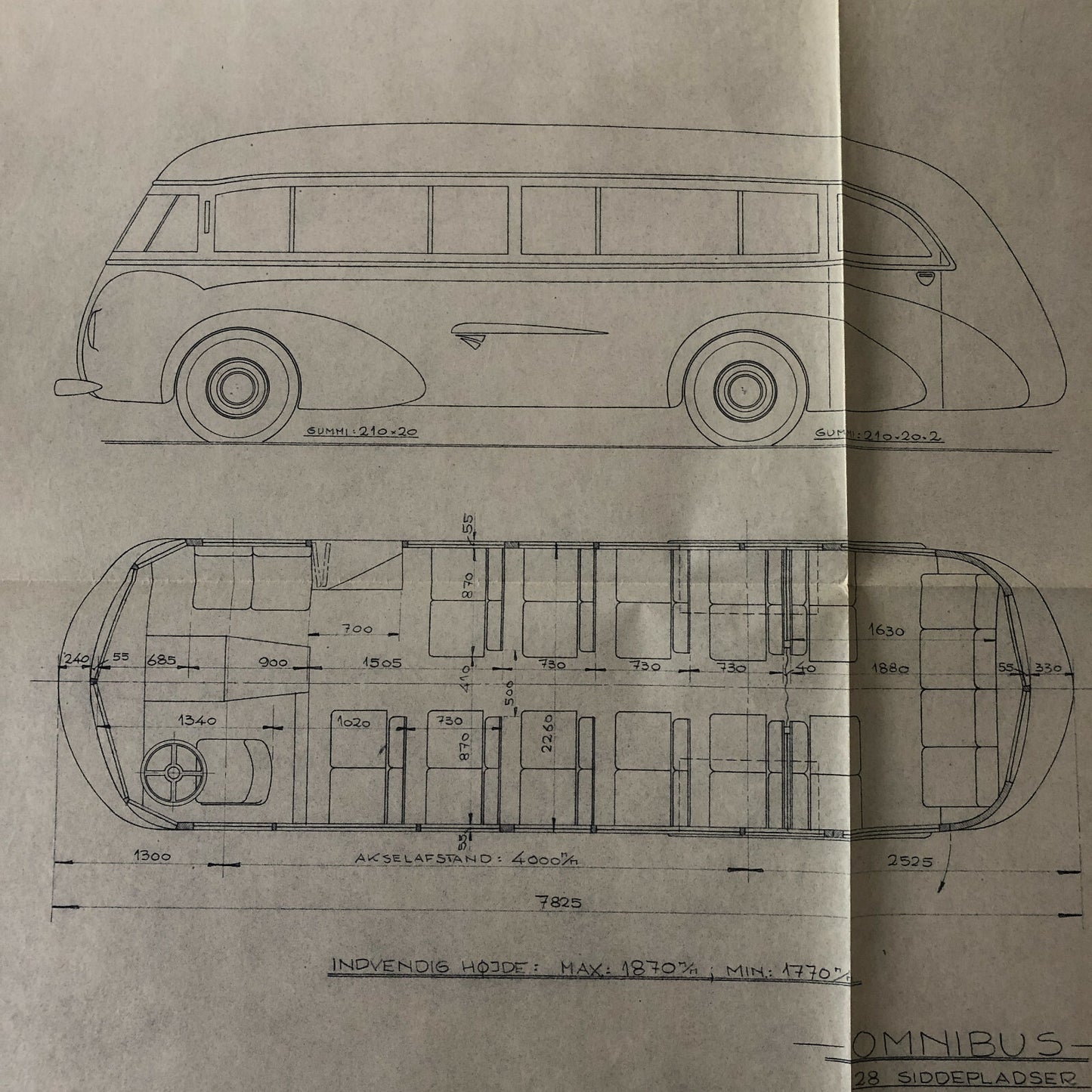 1935 Coachbuilder Bus Design Blueprint Rendering Blue Print Coach Bus Truck