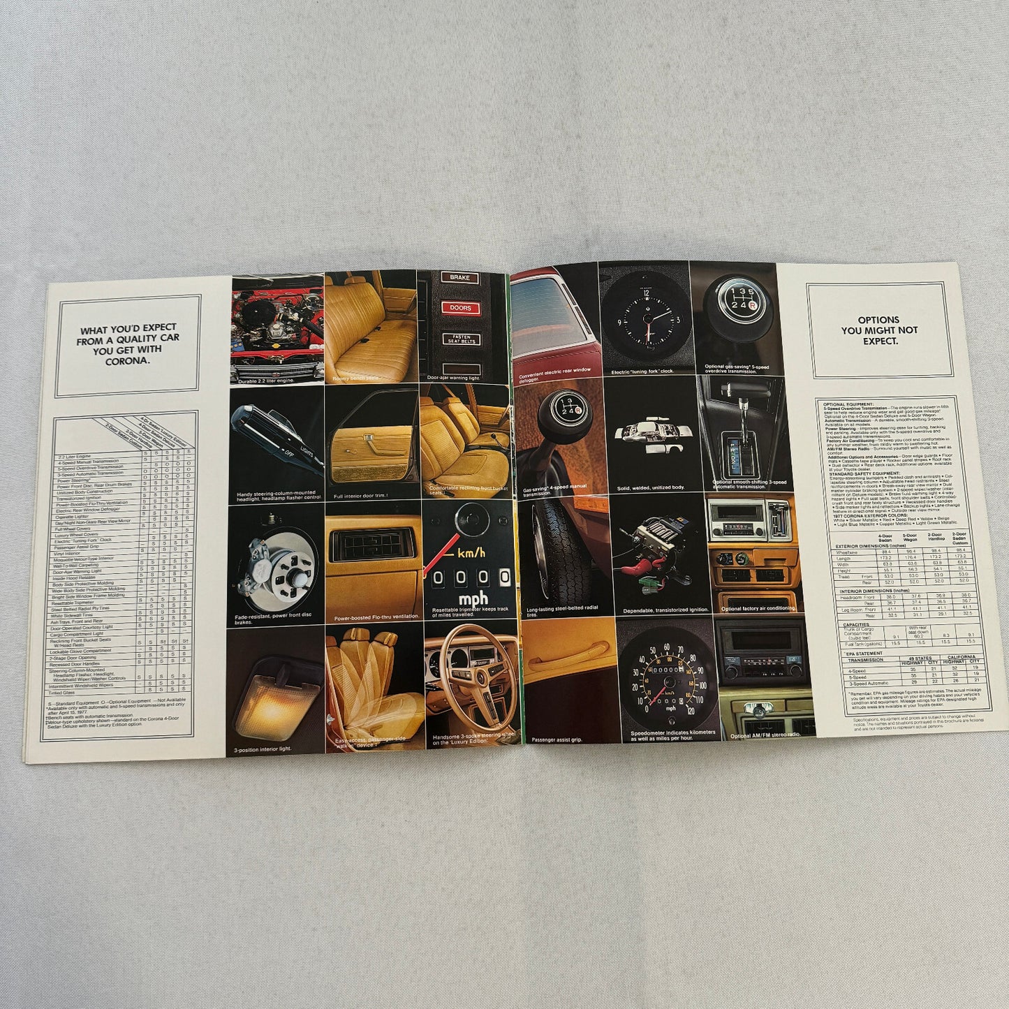 1977 Toyota Corona Car Sales Brochure Catalog Custom Sedan Deluxe Wagon Luxury