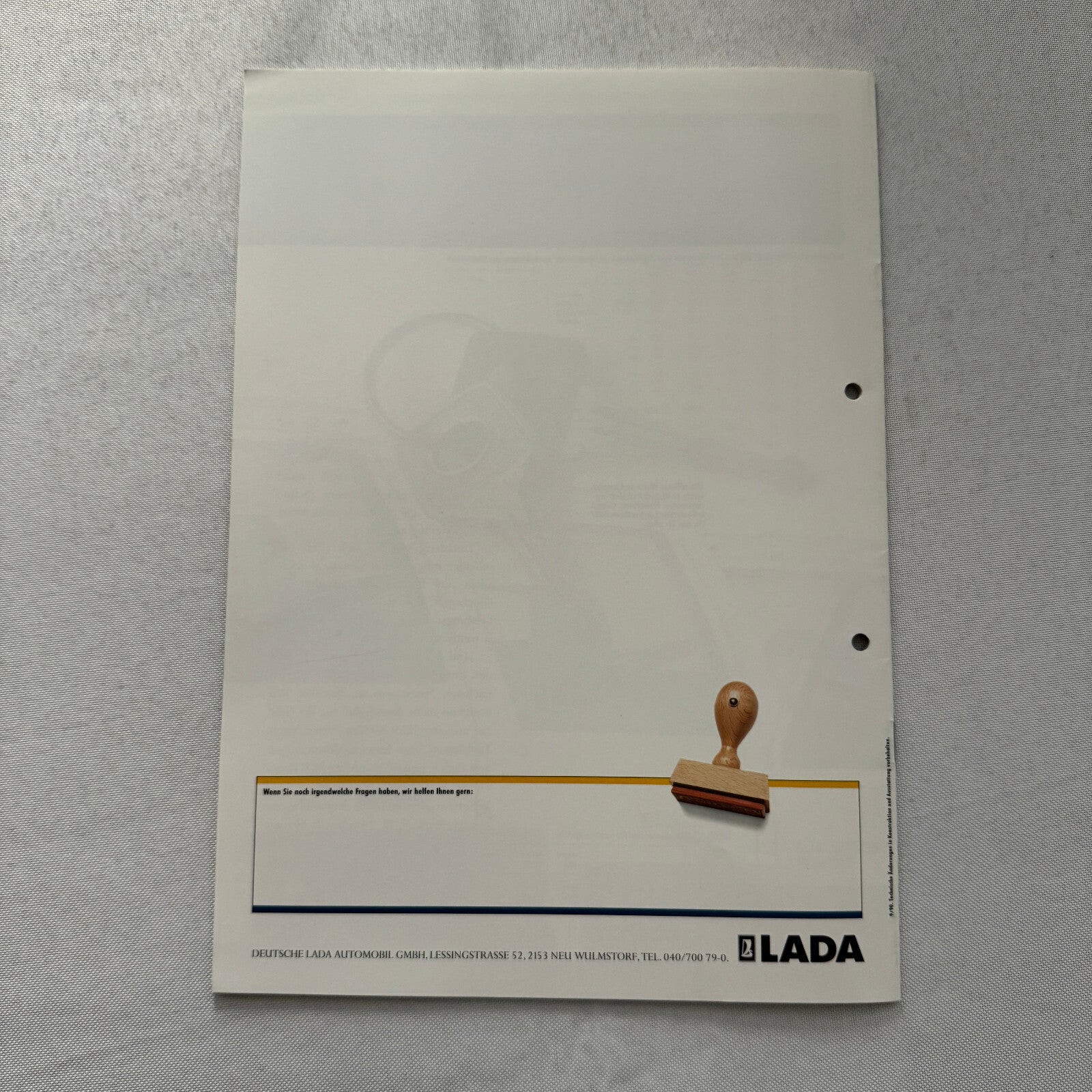 Lada Samara Car Sales Brochure Catalog Prospekt GERMAN Text