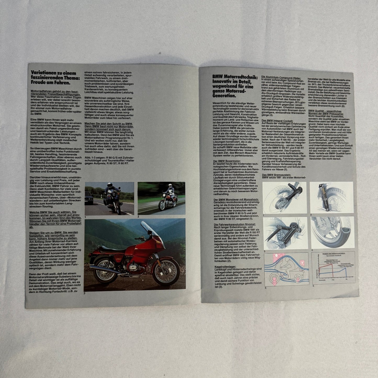 Vintage BMW Motorcycle Bike Sales Brochure R100 RT RS CS R80 RT ST R65 GERMAN