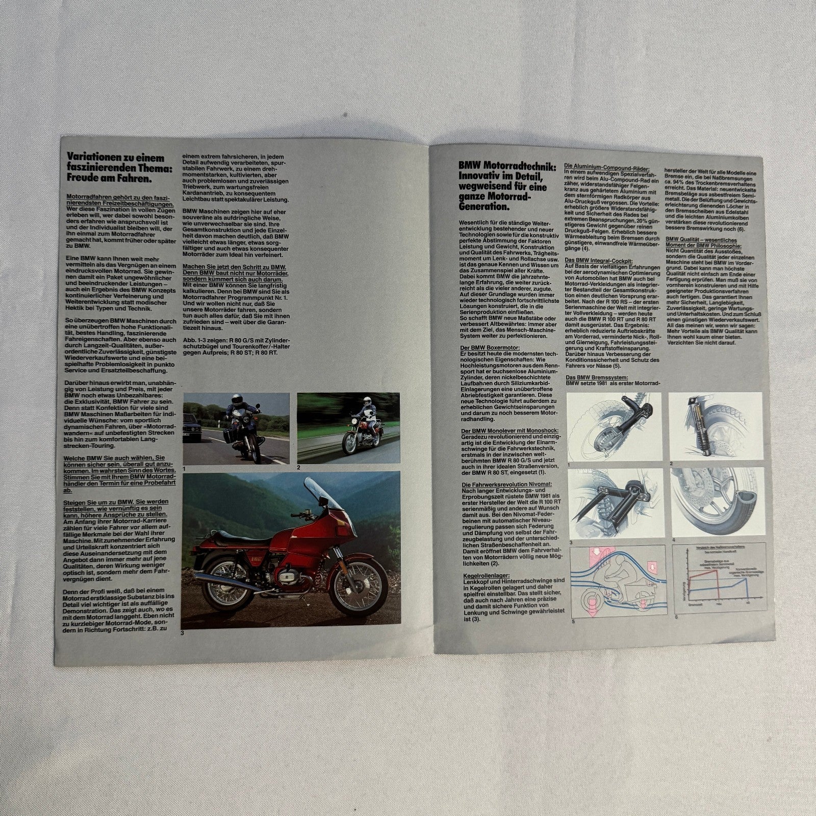 Vintage BMW Motorcycle Bike Sales Brochure R100 RT RS CS R80 RT ST R65 GERMAN