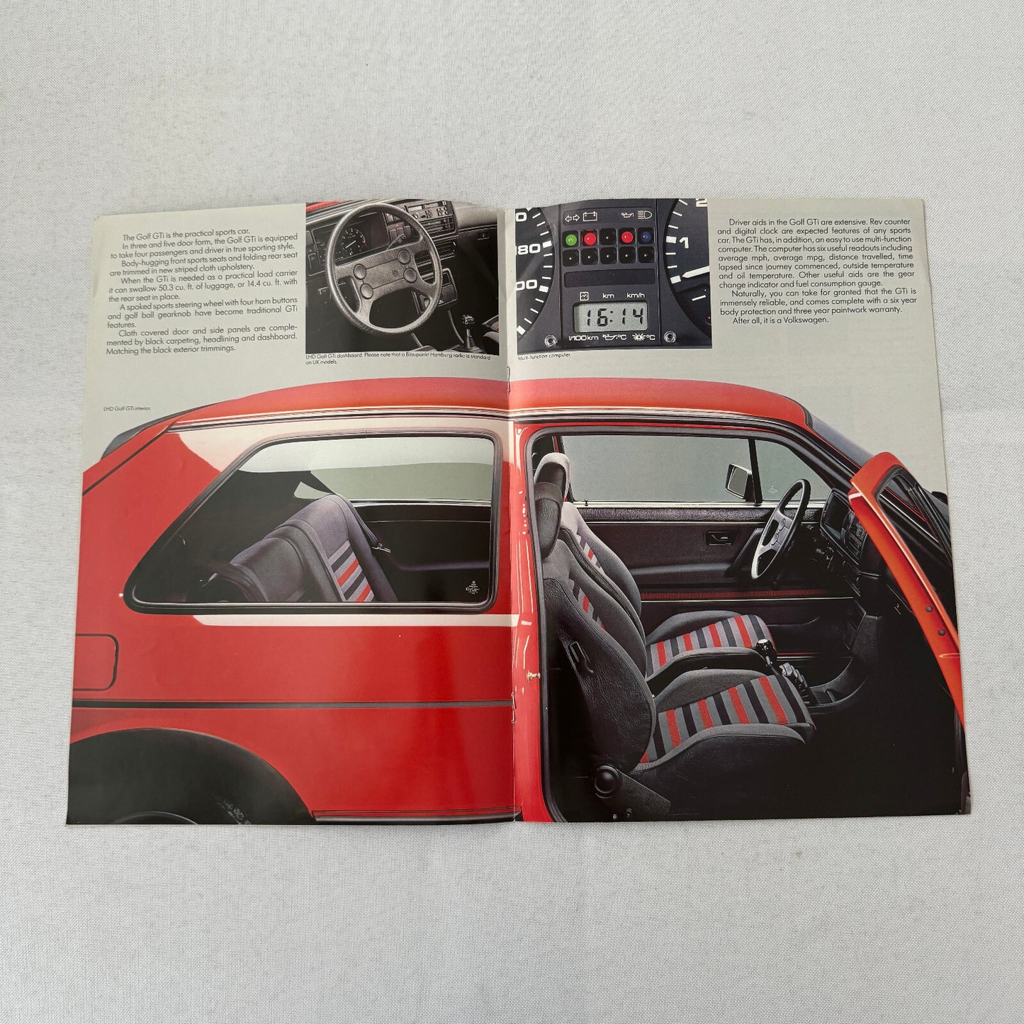 1985 Volkswagen Golf GTI Car Sales Brochure Catalog Advertising