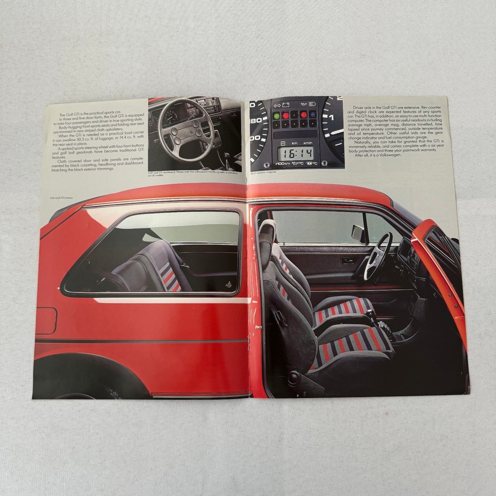 1985 Volkswagen Golf GTI Car Sales Brochure Catalog Advertising