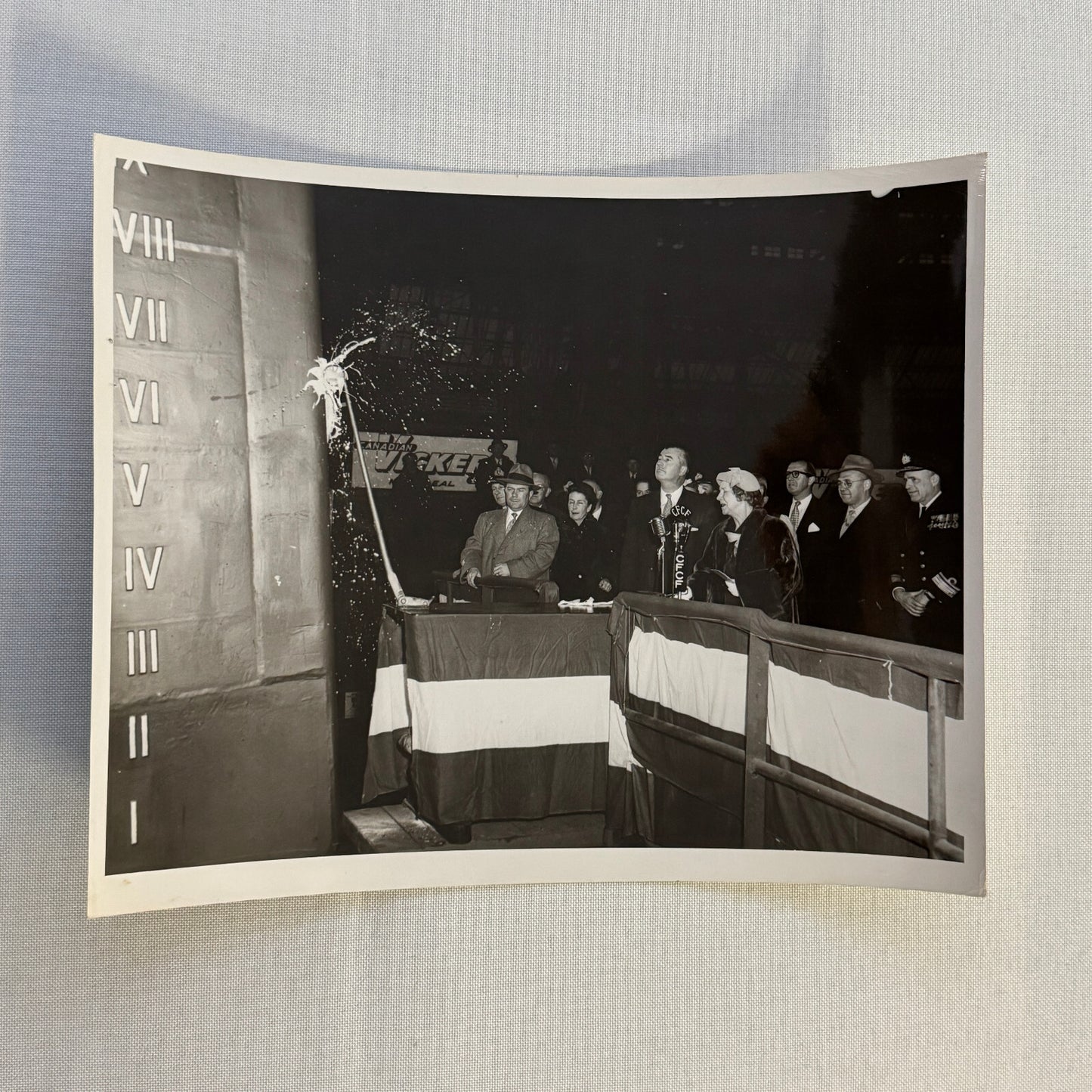 Vintage Military Navy Ship Christening Photo Photograph Canadian