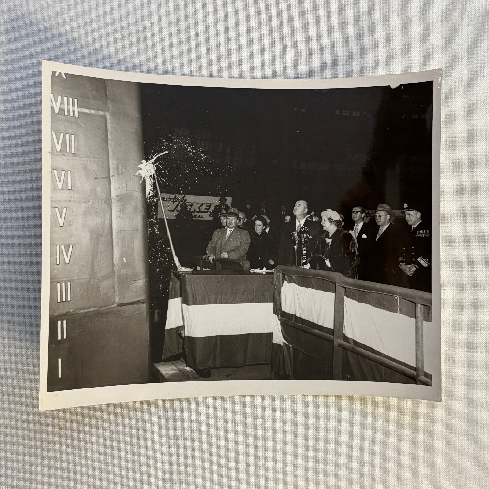 Vintage Military Navy Ship Christening Photo Photograph Canadian