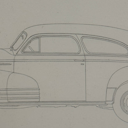 1942 Chevrolet Fleetline Aerosedan Illustration Art Drawing Hand Drawn
