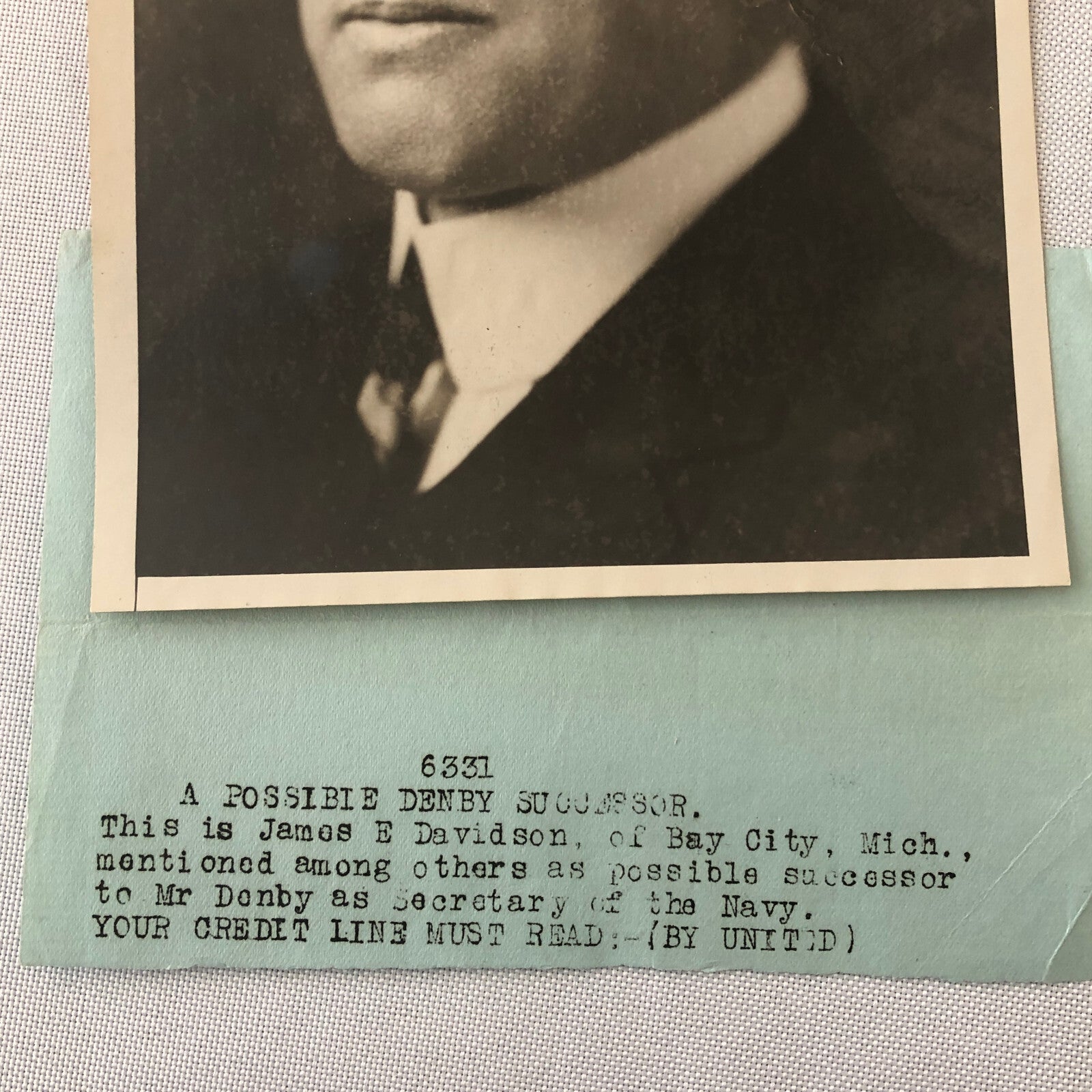 Press Photo Photograph Secretary of the Navy Candidate James E Davidson Portrait