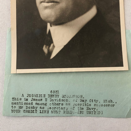 Press Photo Photograph Secretary of the Navy Candidate James E Davidson Portrait