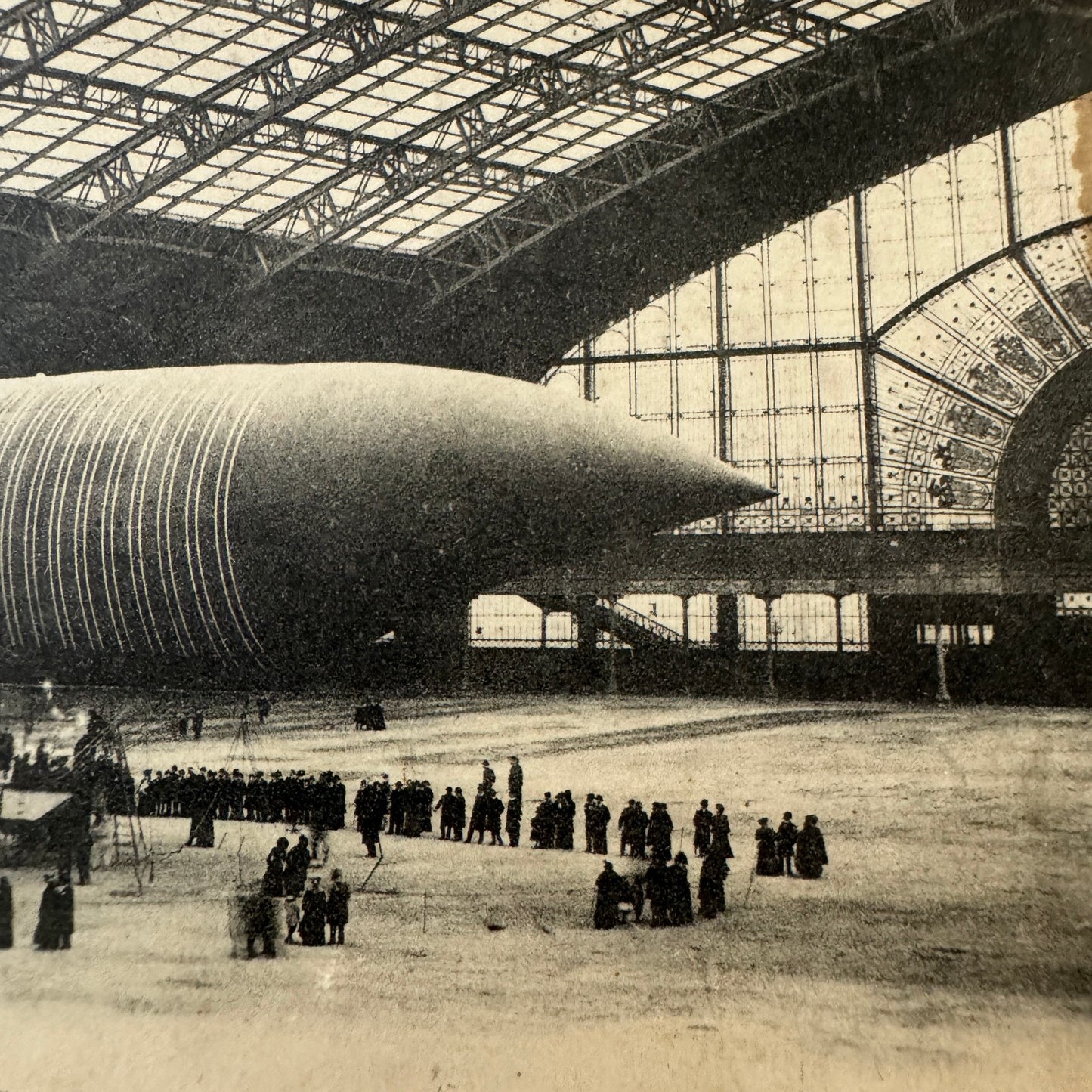 Vintage Zeppelin Airship Dirigible Postcard Post Card French Lebaudy Le Jaune