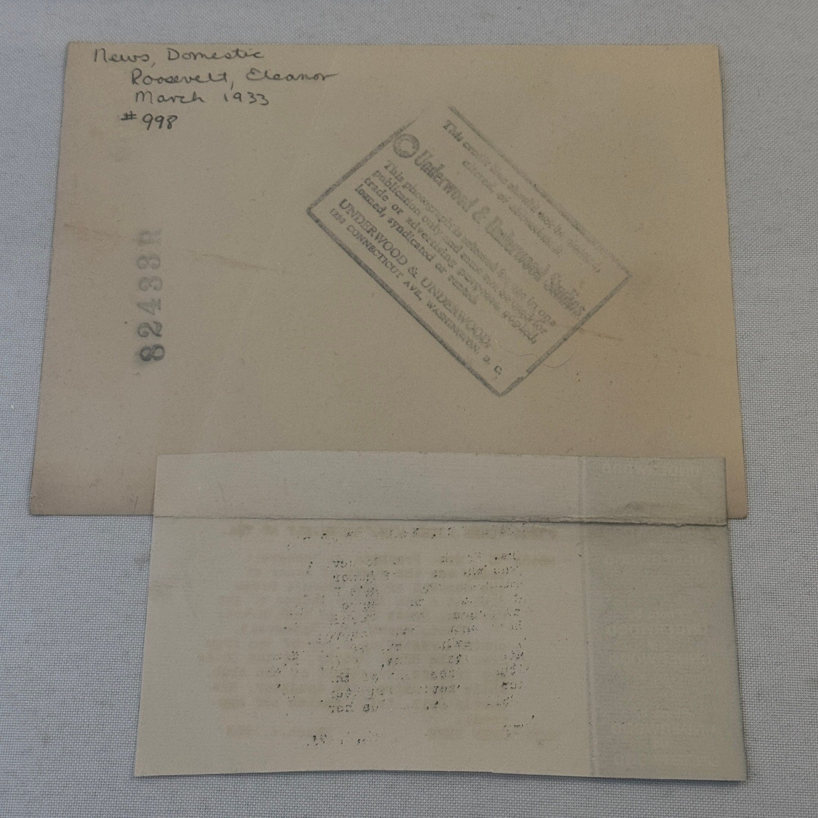 Press Photo Photograph First Lady Eleanor Roosevelt Women's Press Club 1933