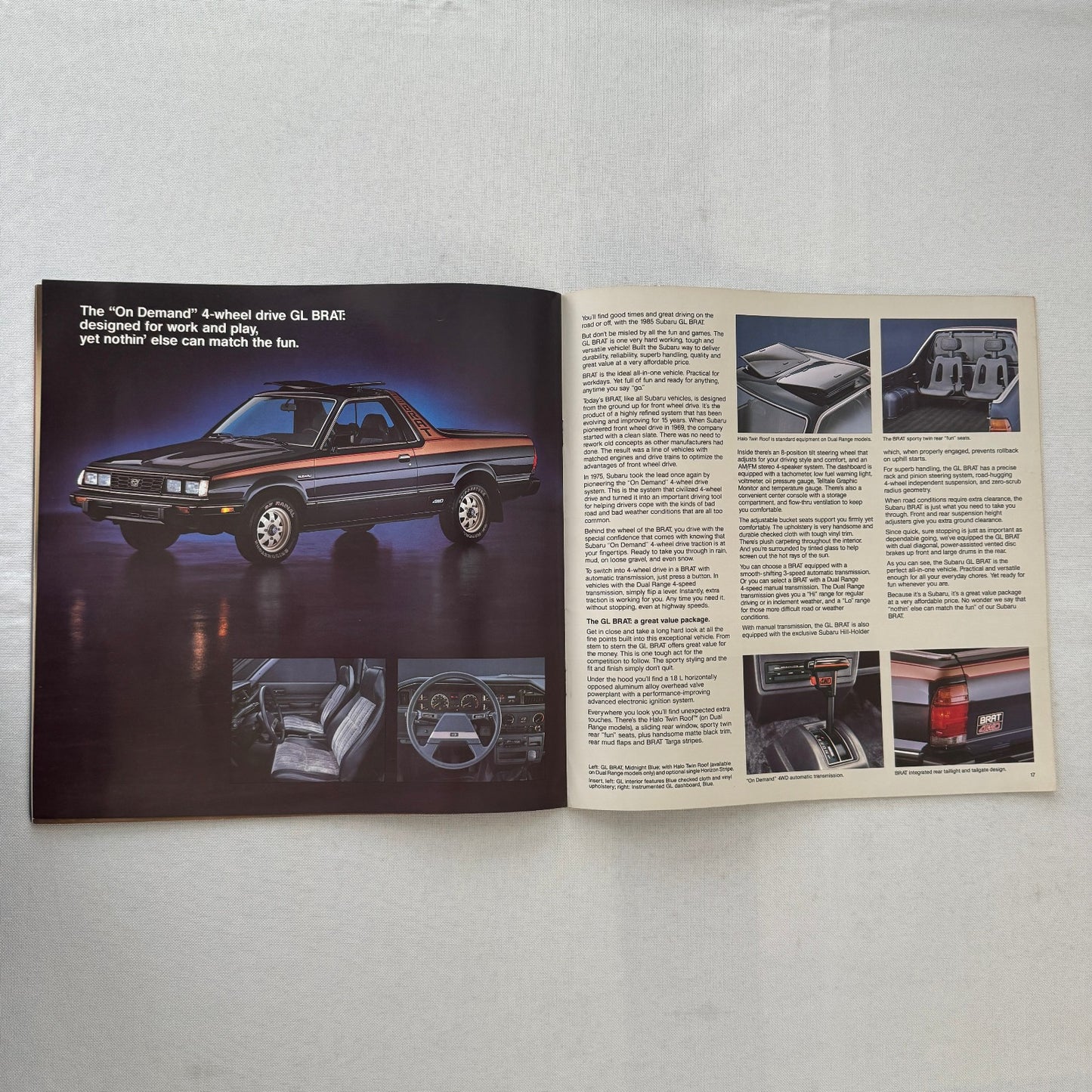 1985 Subaru Car Sales Brochure Catalog Advertising Turbo GL STD DL Wagon Brat +